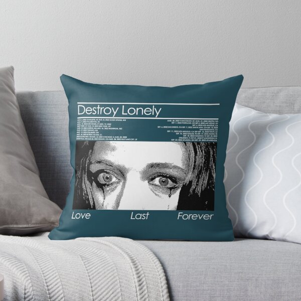 Vintage Destroy Lonely Love Last Forever Graphic Music Art BLK  Throw Pillow RB1910 product Offical destroylonely Merch